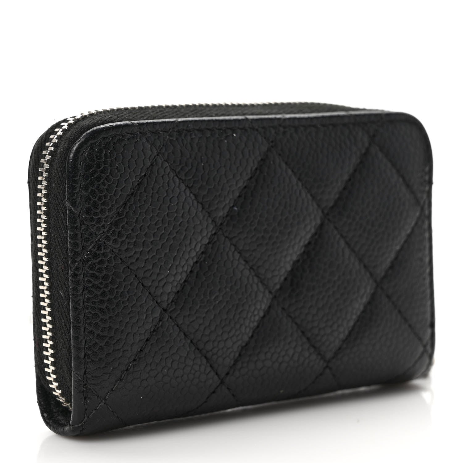 Chanel Caviar Quilted Zip Coin Purse Black 3 of 7
