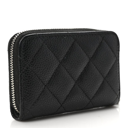 Chanel Caviar Quilted Zip Coin Purse Black 3 of 7