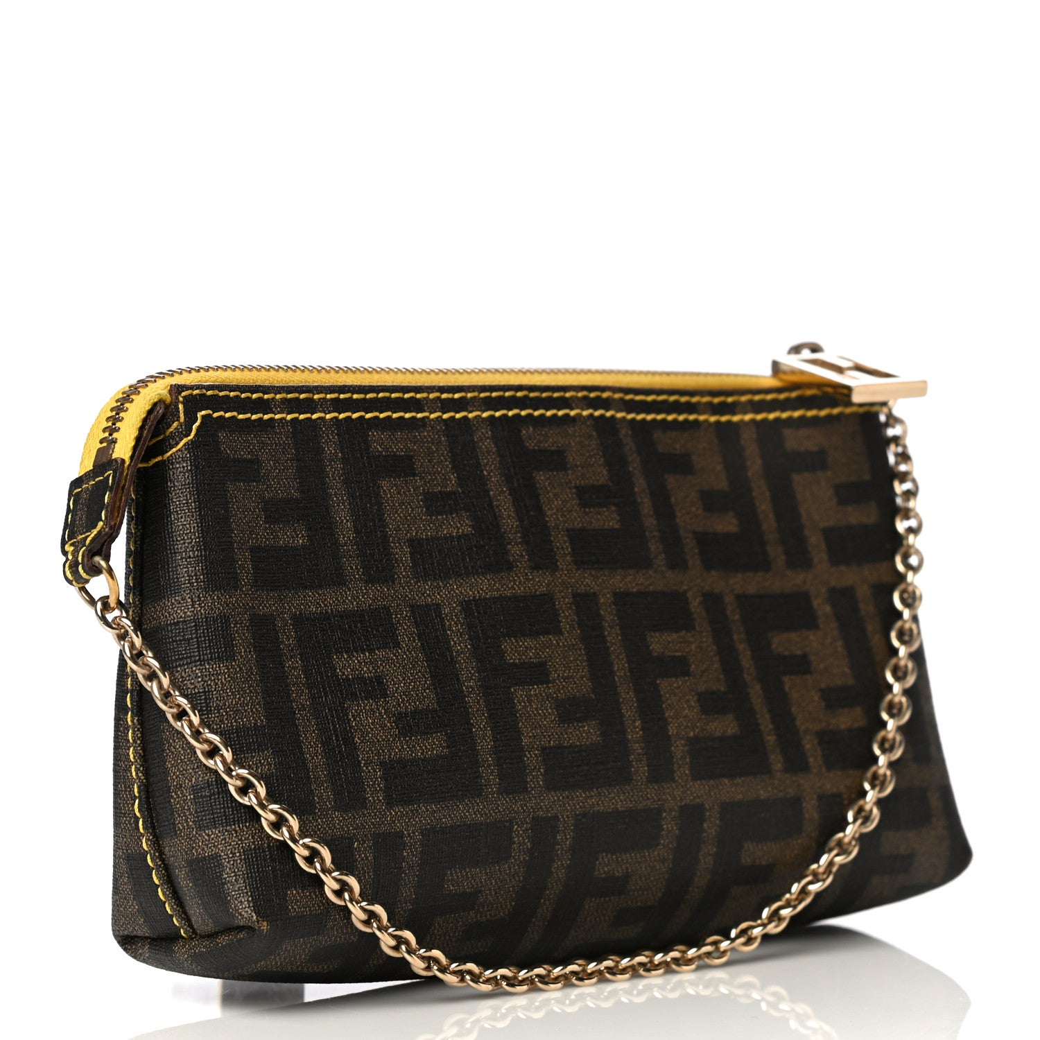 Fendi Zucca Spalmati Pochette Tobacco Giallo 2 of 11