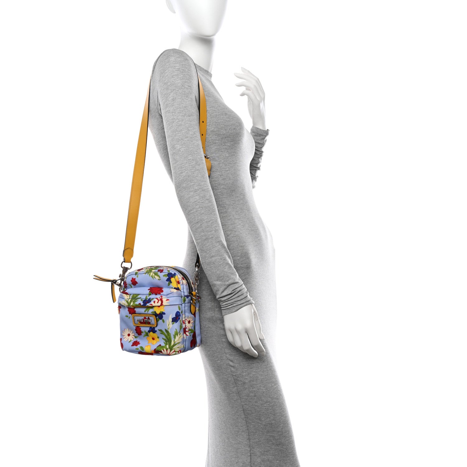 Miu Miu Cordura Bouquet Crossbody Pervinca 1533332 – FASHIONPHILE