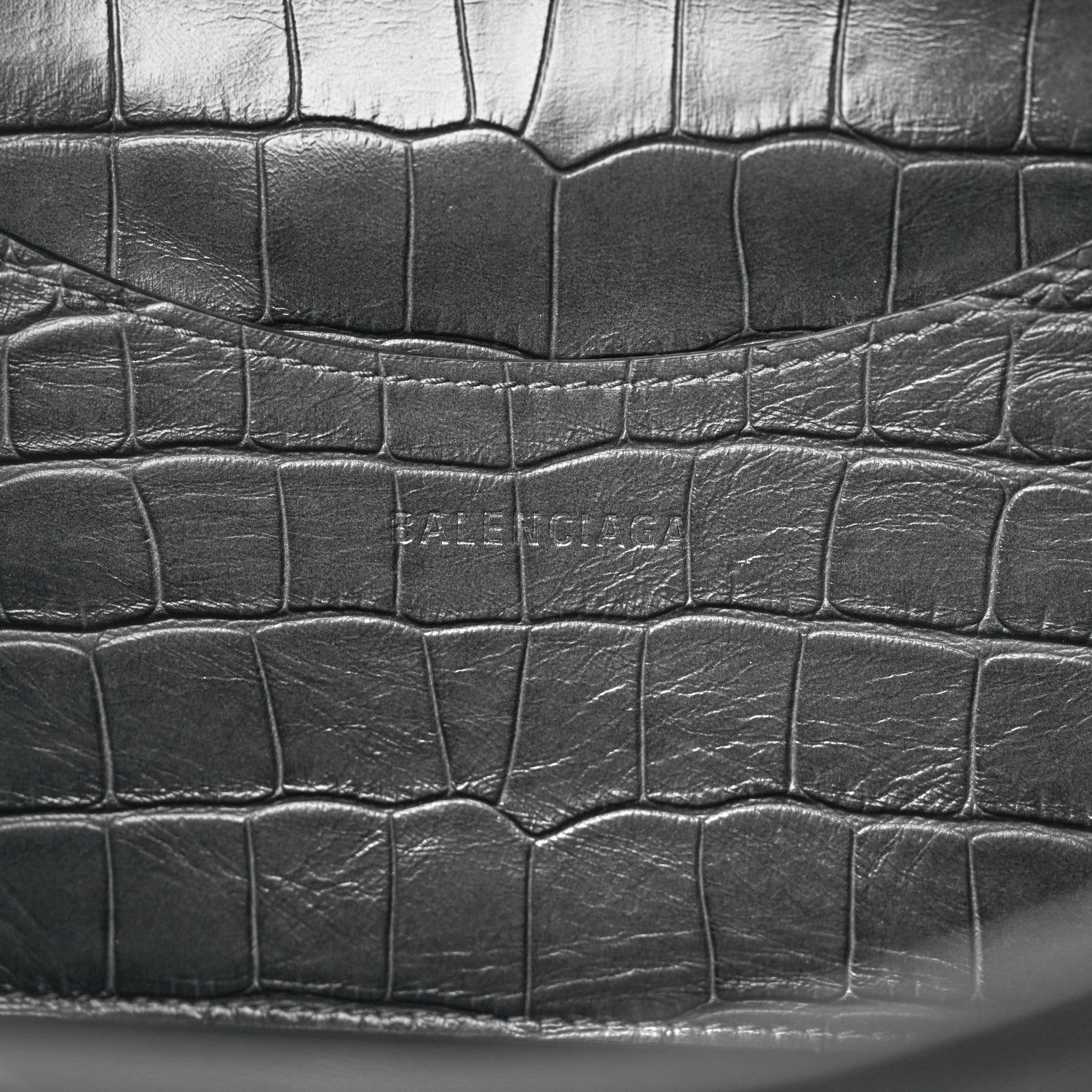 Balenciaga Extra Supple Calfskin Crocodile Embossed Neo Classic Gold Hardware S City Dark Grey 5 of 8