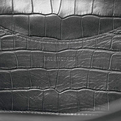 Balenciaga Extra Supple Calfskin Crocodile Embossed Neo Classic Gold Hardware S City Dark Grey 5 of 8