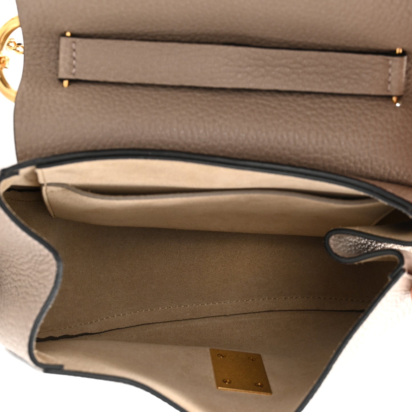 Grained Lambskin Mini Drew Shoulder Bag Motty Grey