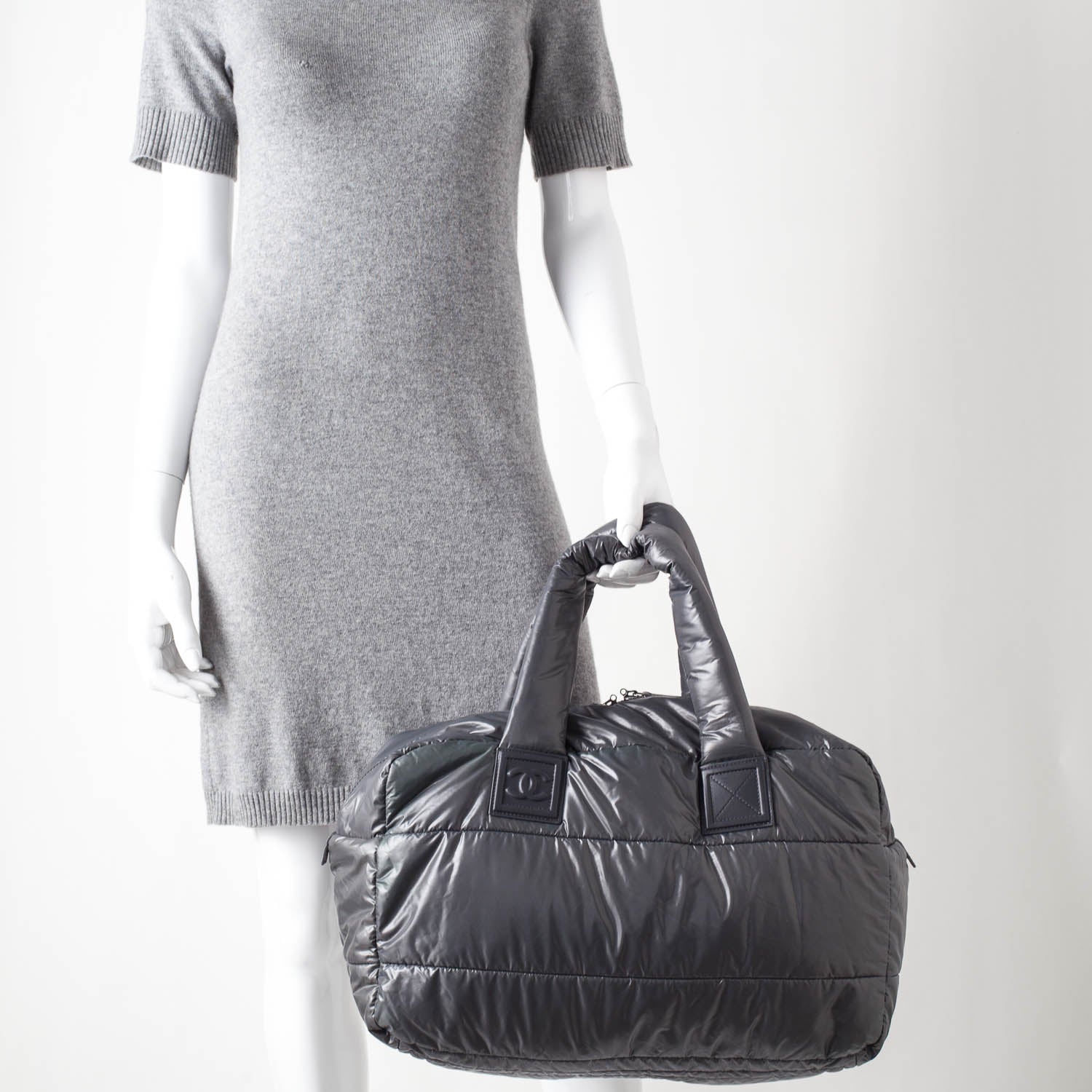 Chanel Nylon Coco Cocoon Tote Grey 2 of 10