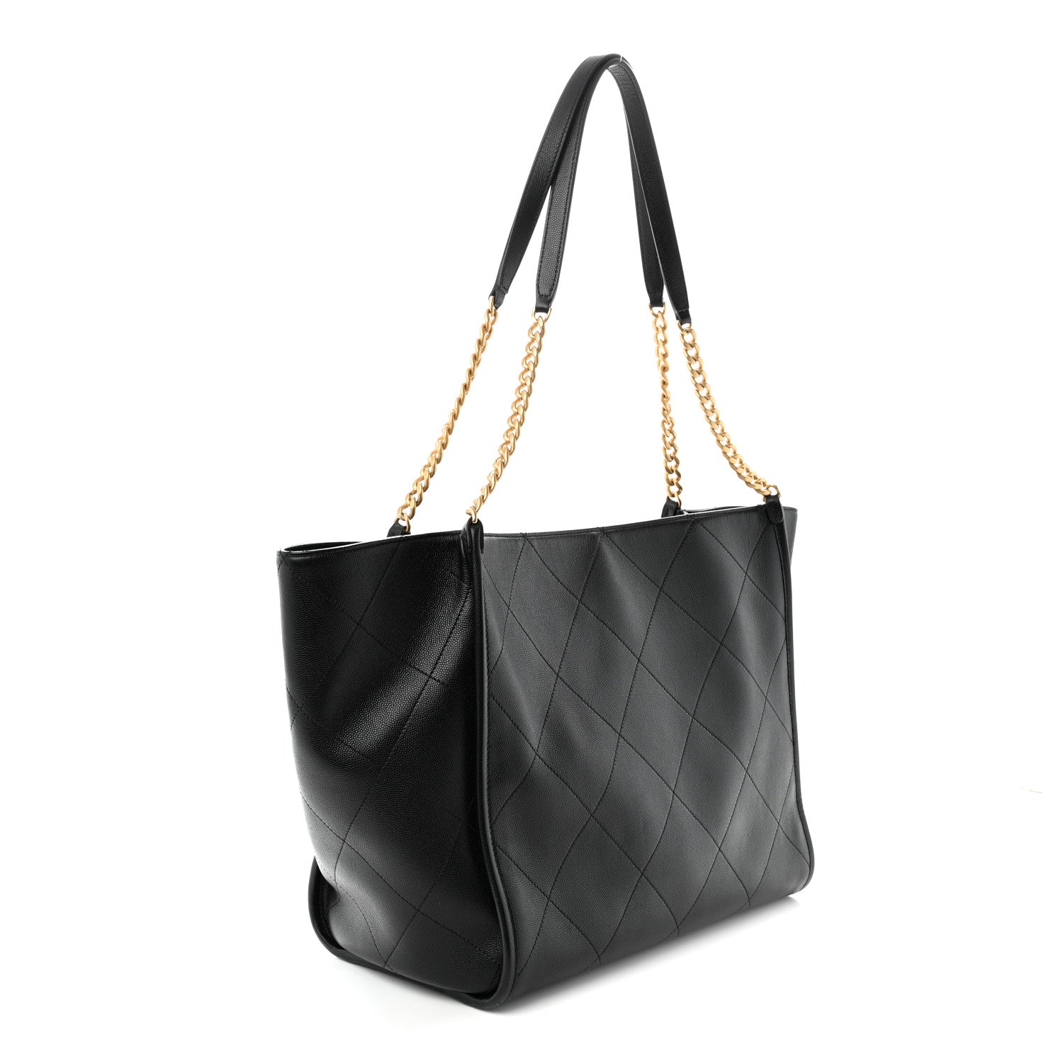 Chanel Caviar Stitched Pocket CC Large Tote Black 4 of 11