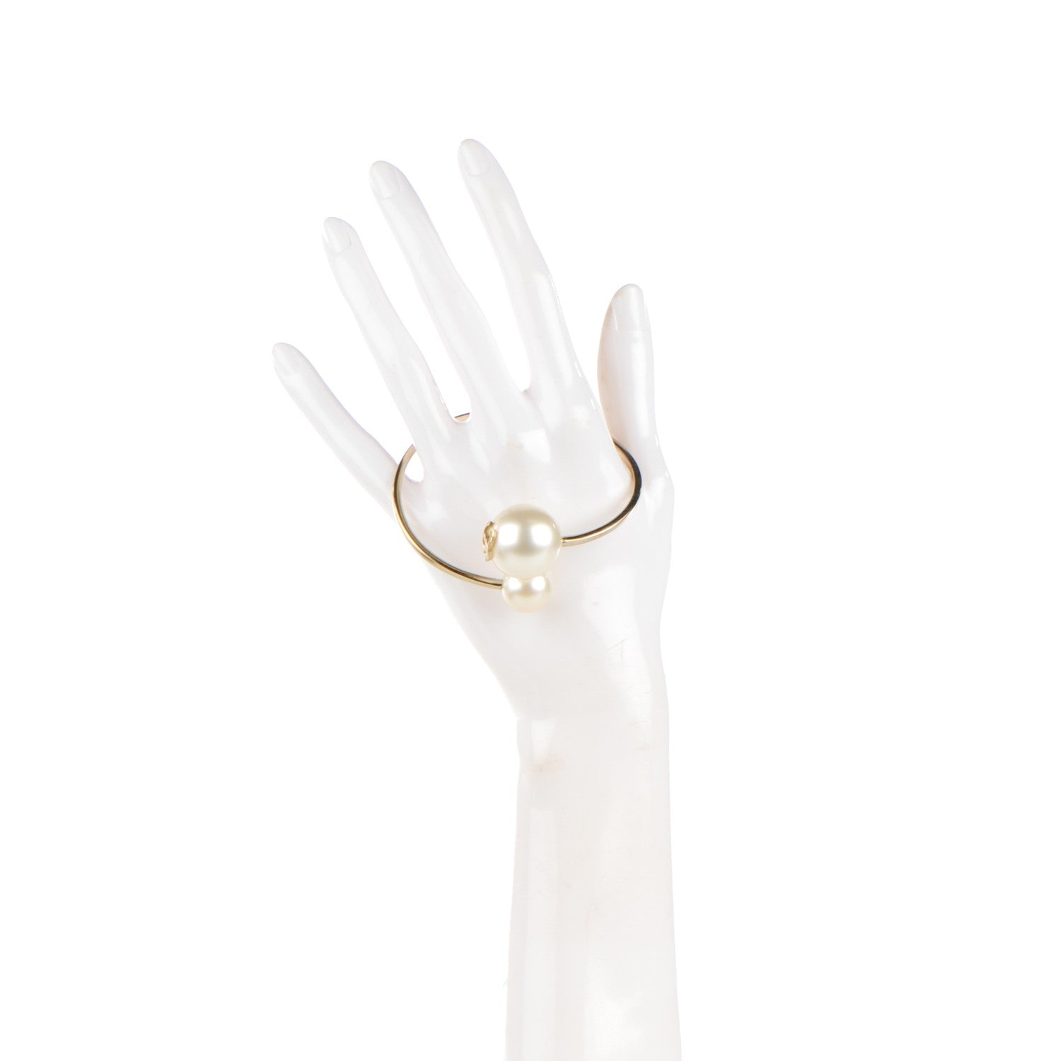 Chanel Double Pearl Cuff Silver 2 of 5