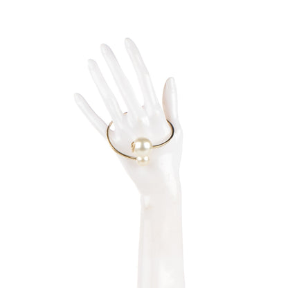 Chanel Double Pearl Cuff Silver 2 of 5