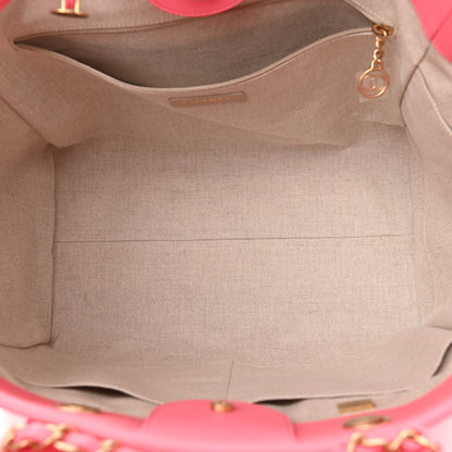 Chanel Calfskin Medium Deauville Tote Coral Pink 6 of 11