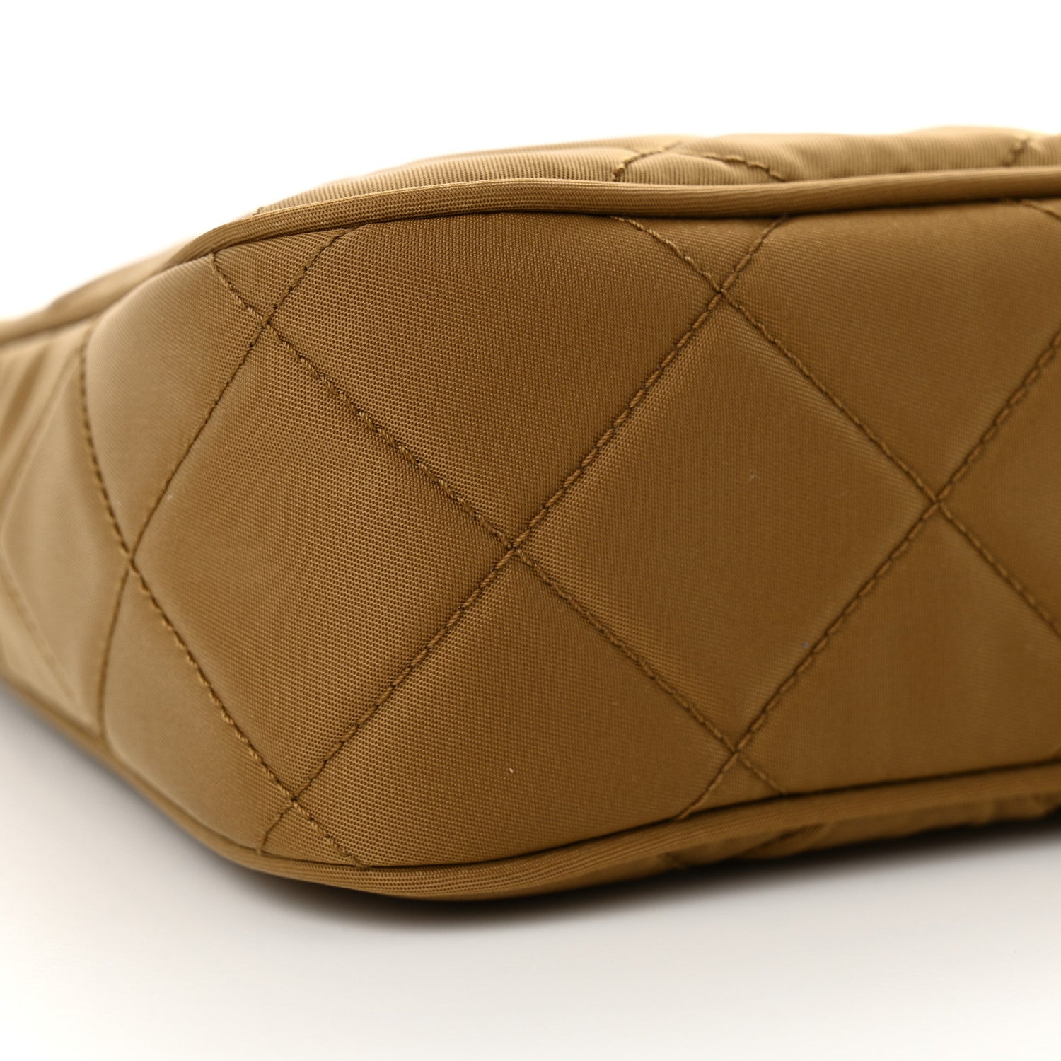 Prada Tessuto Nylon Stitched Shoulder Bag Tobacco 9 of 11