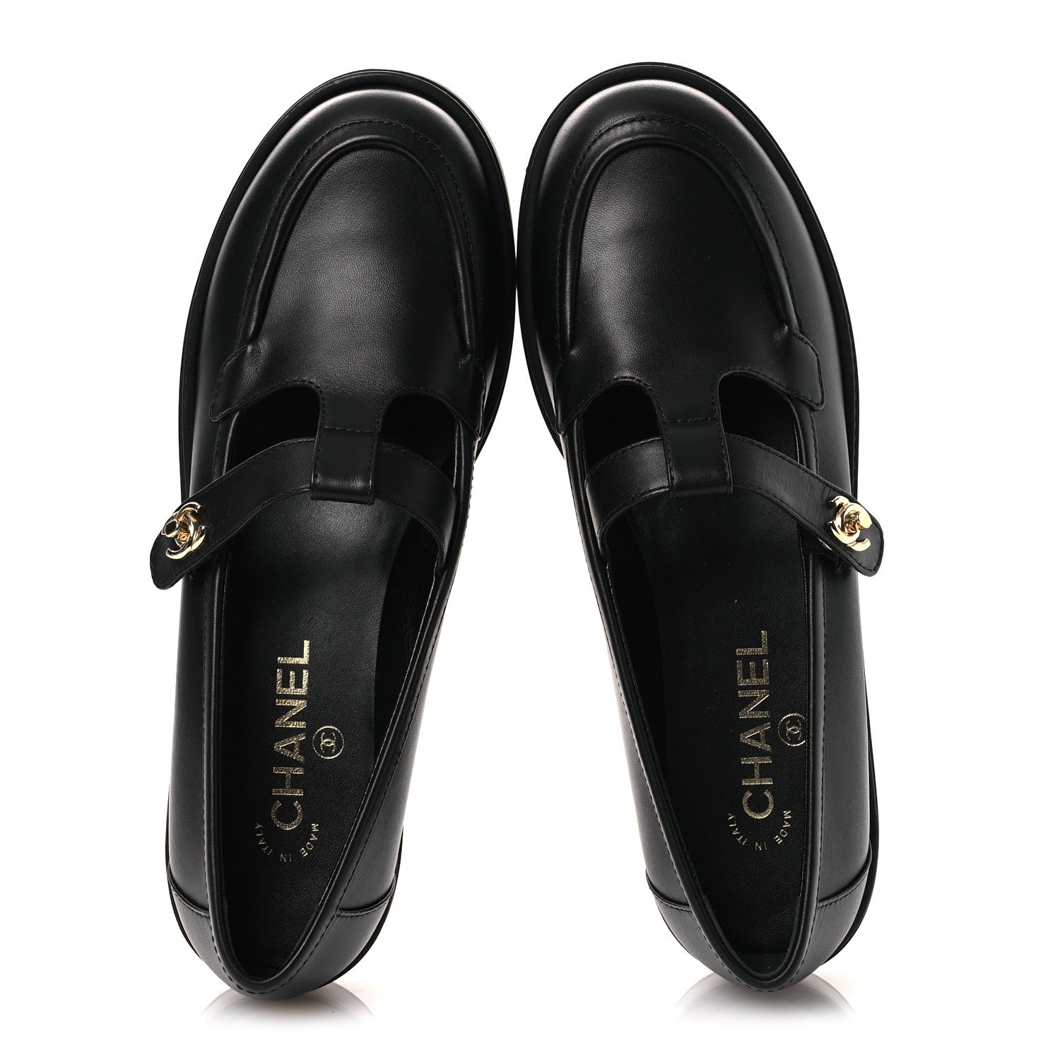 Chanel Calfskin CC Turnlock Moccasins 40 Black 2 of 11
