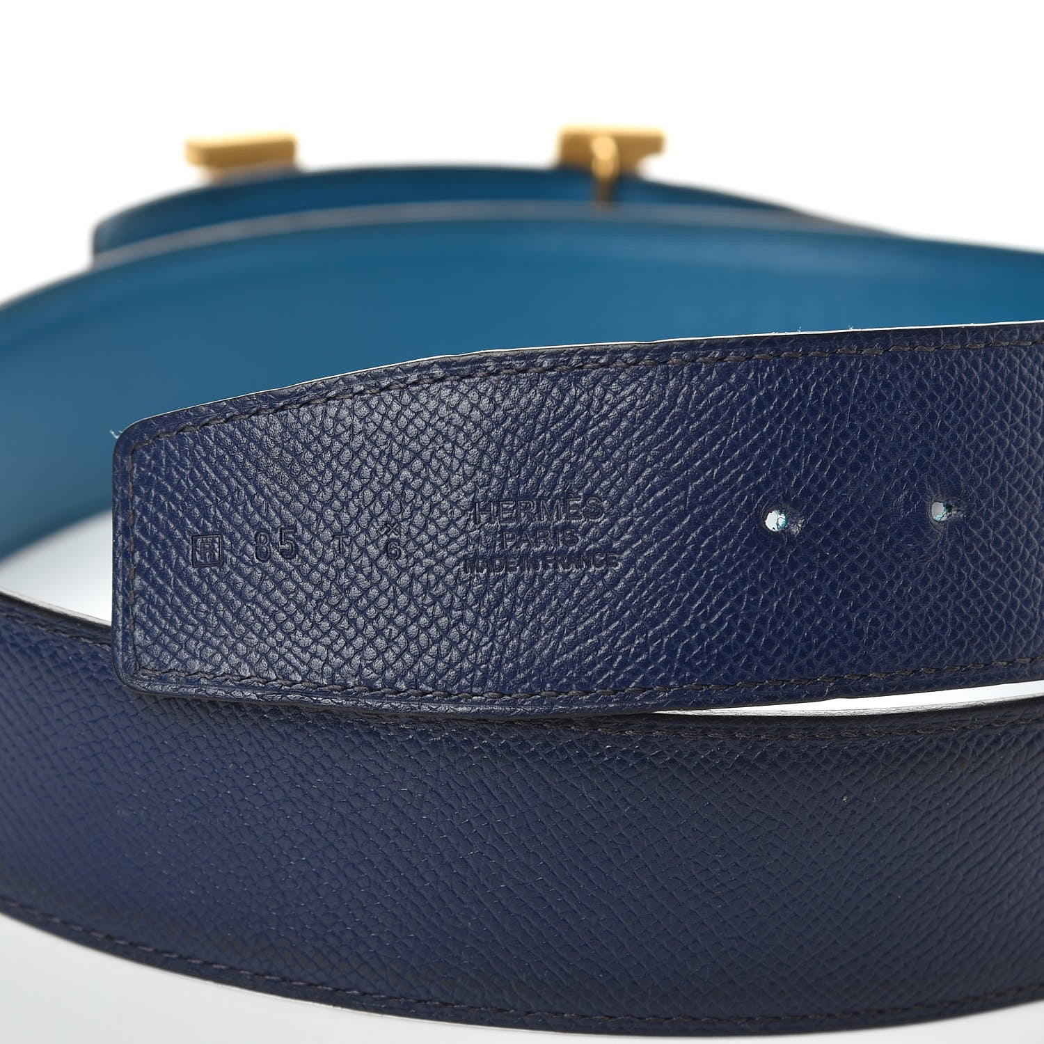 Hermes Epsom Tadelakt 42mm Constance 2 Belt 85 Bleu Izmir Bleu Sapphire 3 of 8