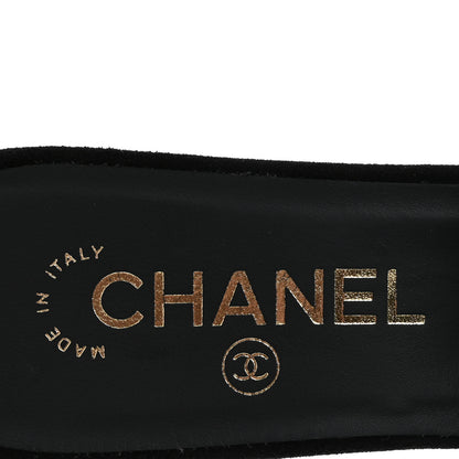 Chanel Suede Kidskin Grosgrain Sandals 39 Black 8 of 12