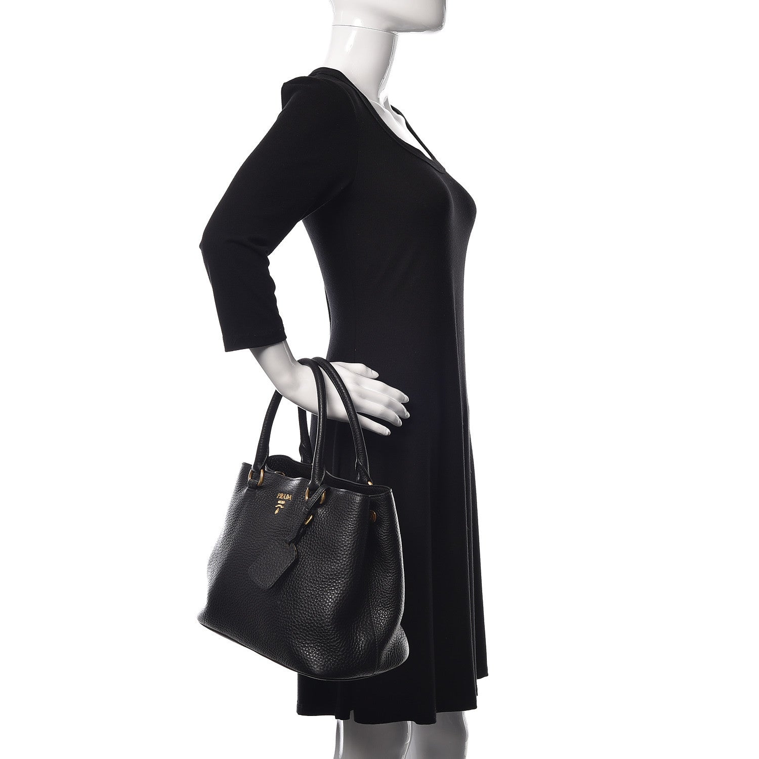 Prada Vitello Phenix Tote Black 2 of 11