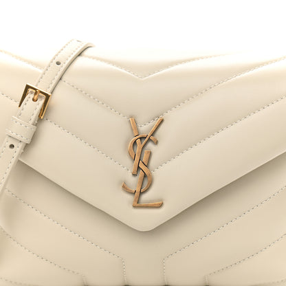 Saint Laurent Calfskin Y Quilted Monogram Toy Loulou Crossbody Bag Blanc Vintage 8 of 11
