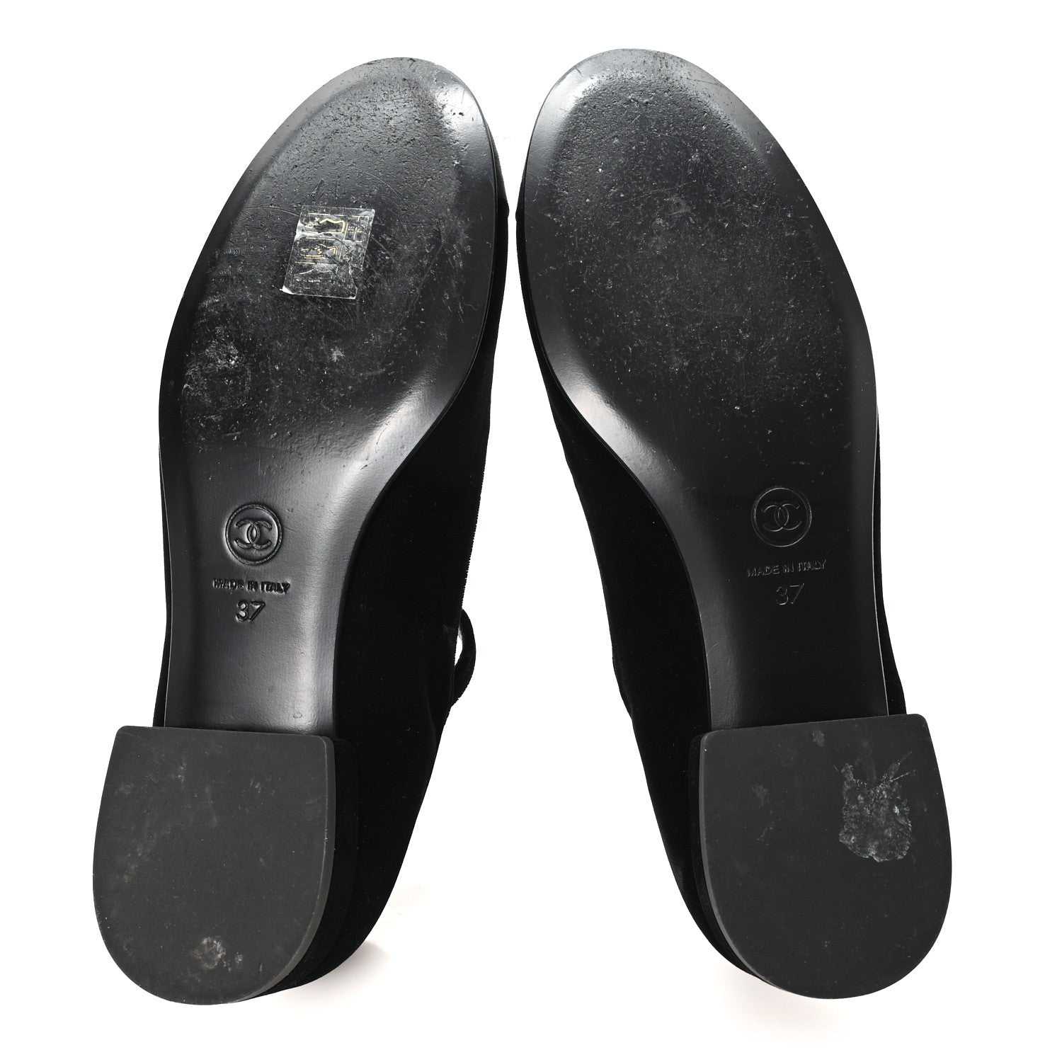 Chanel Velvet Grosgrain Mary Jane Flats 37 Black 6 of 10