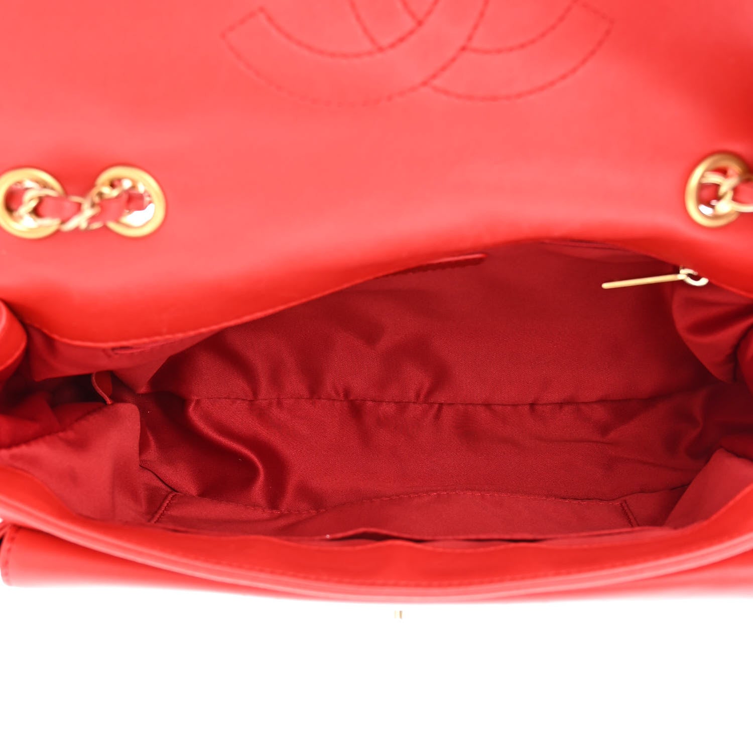 Chanel Lambskin Quilted Now and Forever Flap Red 5 of 12