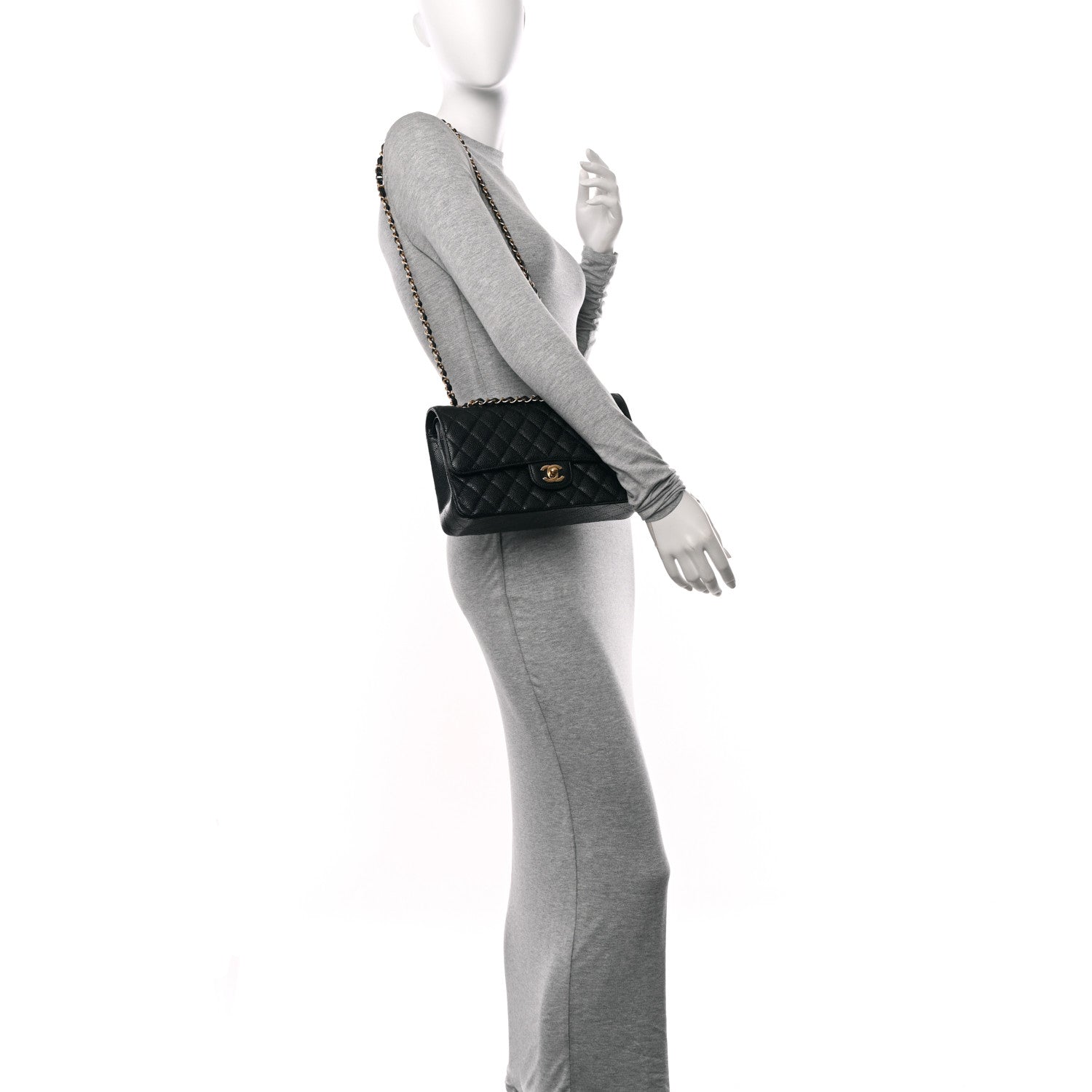 Chanel Caviar Quilted Medium Double Flap Black 2 of 13