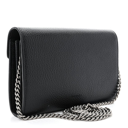 Gucci Calfskin Mini Dionysus Chain Wallet Black 3 of 12