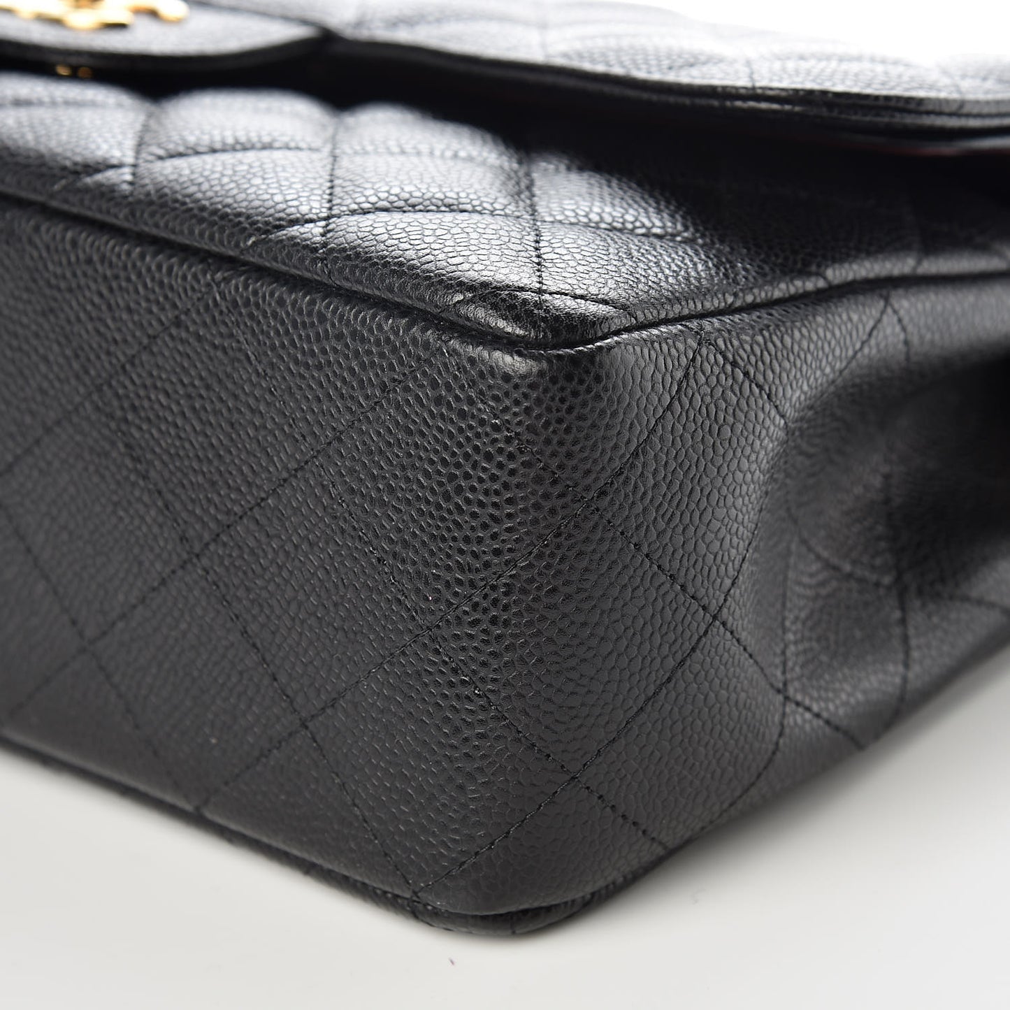 Caviar Quilted Jumbo Double Flap Black
