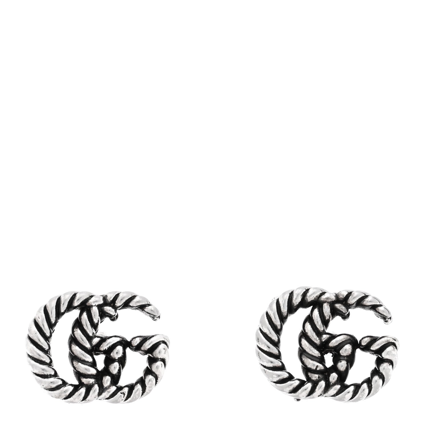 Gucci Sterling Silver Torchon Double G Earrings 1 of 4