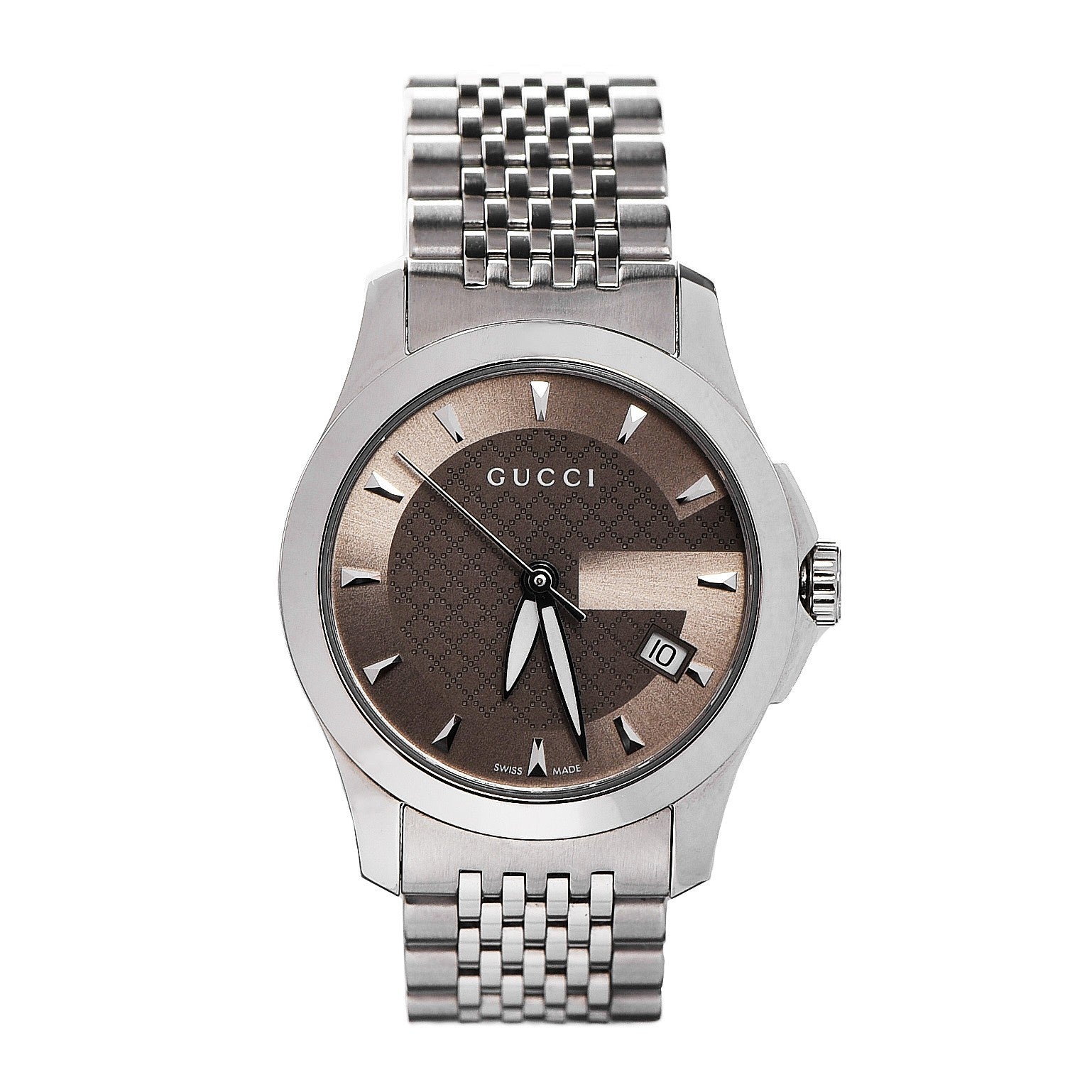 Gucci Stainless Steel 27mm G-Timeless Quartz Watch Brown 1 of 8