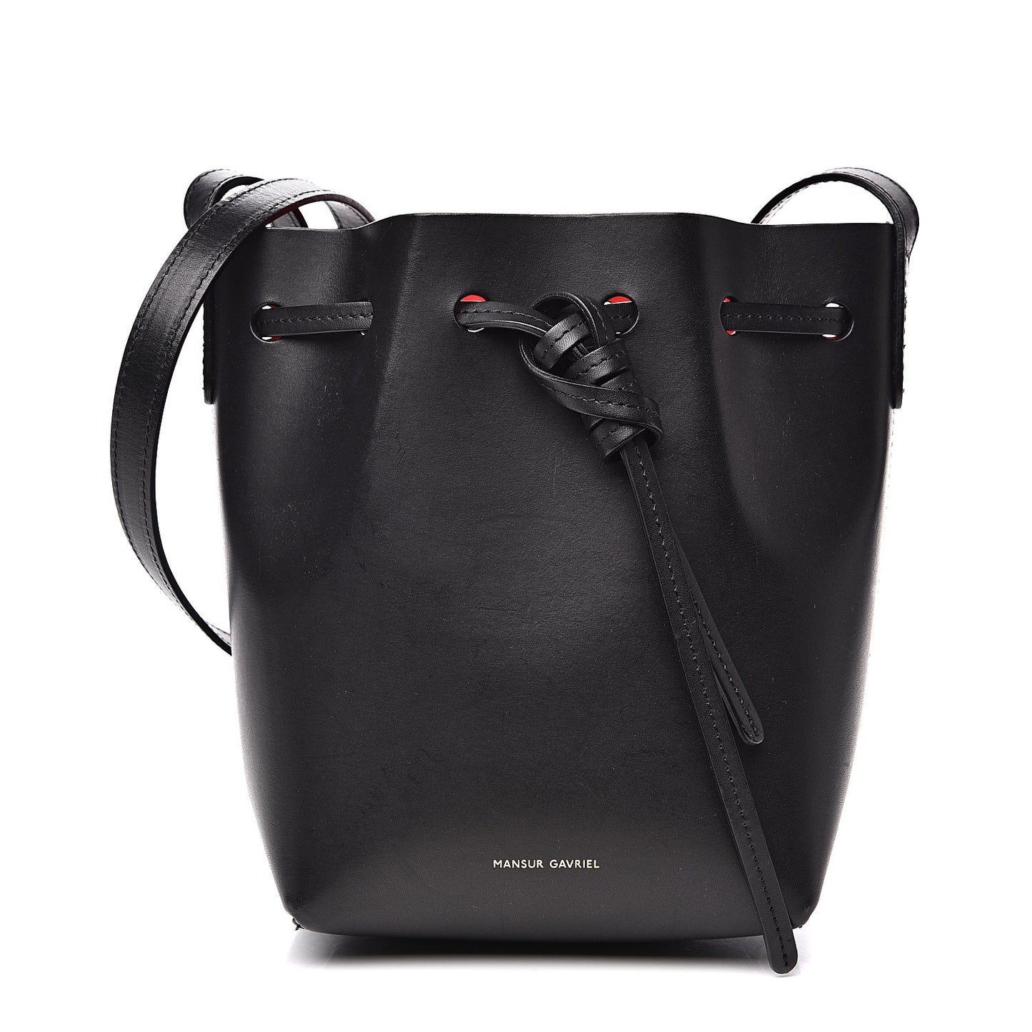 Vegetable Tanned Mini Mini Bucket Bag Black Flamma