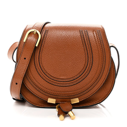 Chloe Calfskin Mini Marcie Round Crossbody Bag Tan 1 of 10