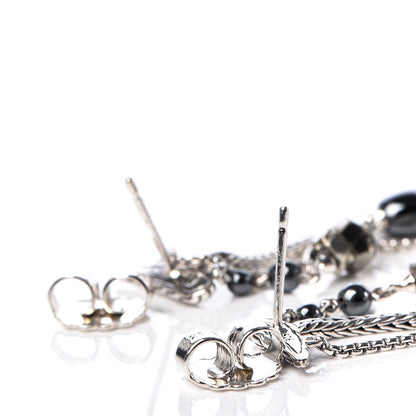 John Hardy X Adwoa Aboah Sterling Silver Pink Tourmaline Pyrite Hematite Classic Chain Drop Earrings 3 of 4