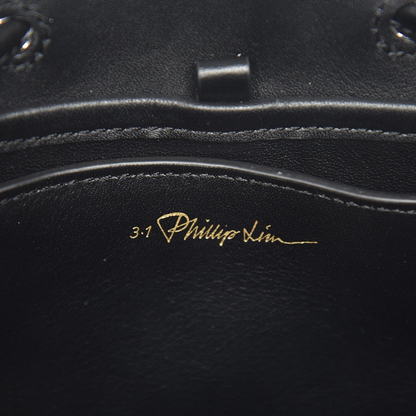 3.1 Denim Painted Mini Soleil Bucket Bag Black