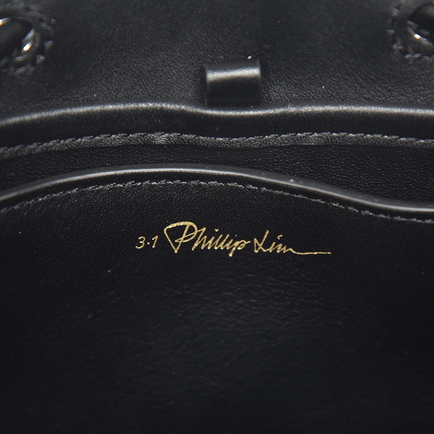 3.1 Phillip Lim 3.1 Denim Painted Mini Soleil Bucket Bag Black 5 of 6