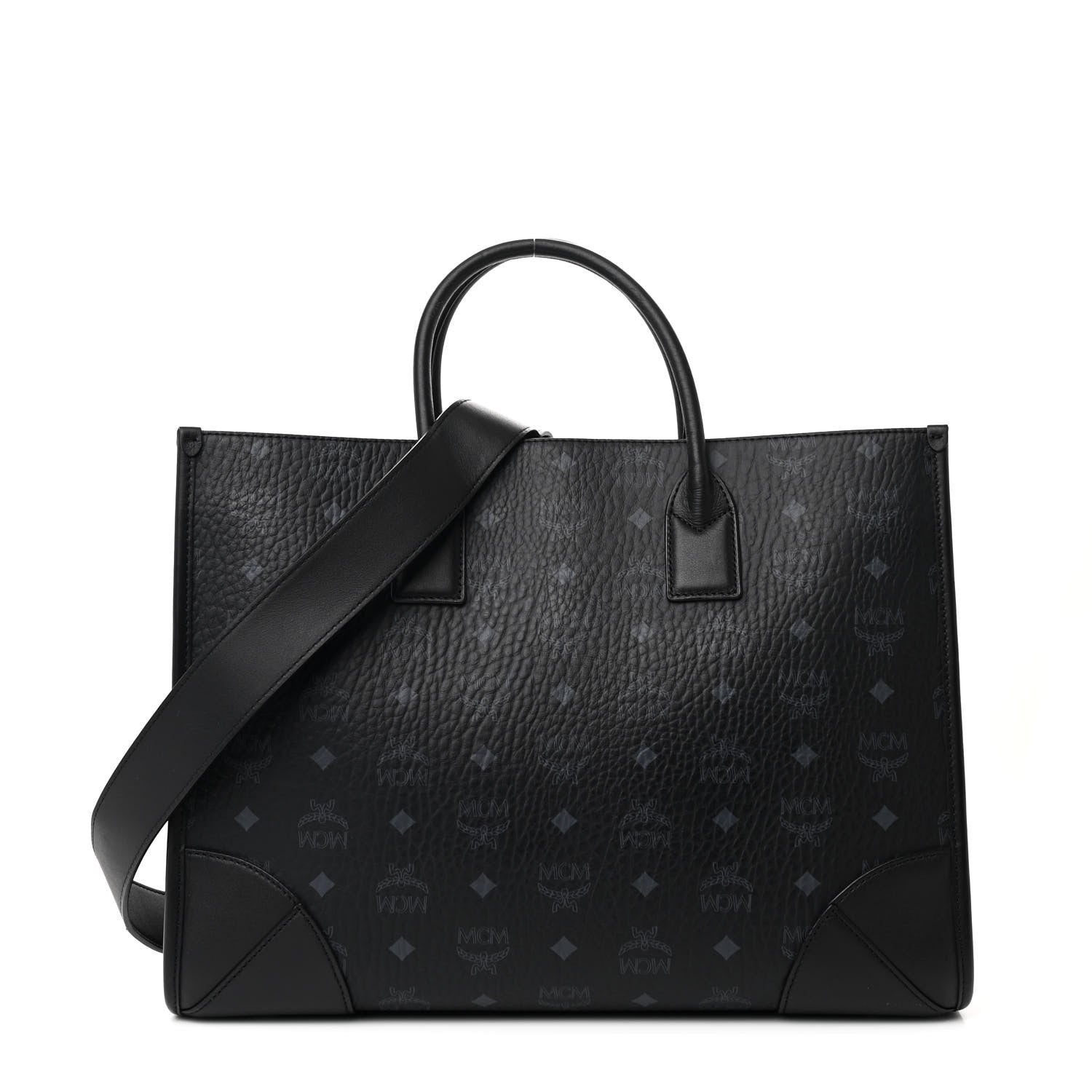 MCM Visetos Large Munchen Tote Black 1 of 12