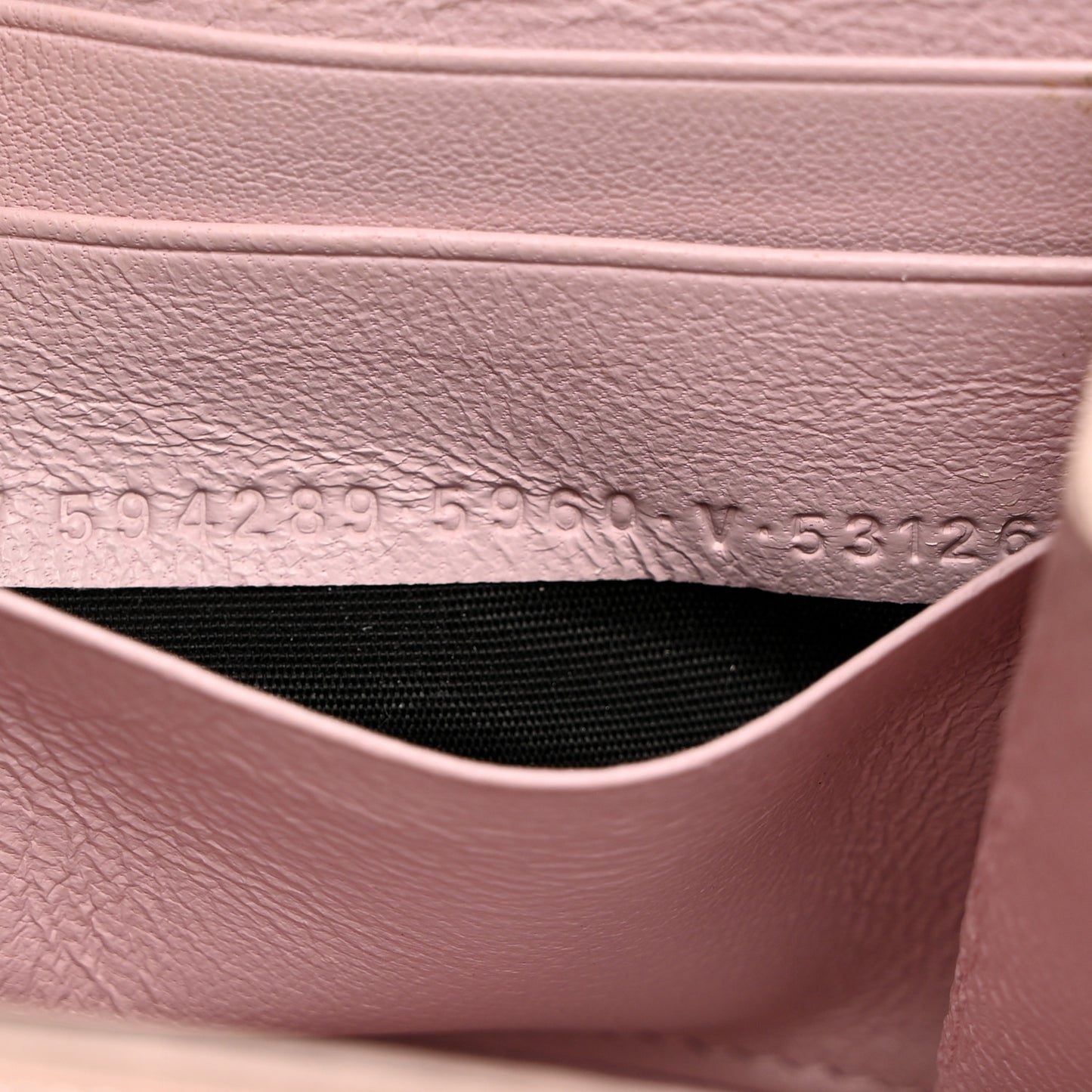 Calfskin Logo Cash Thin Money Wallet Light Rose Black