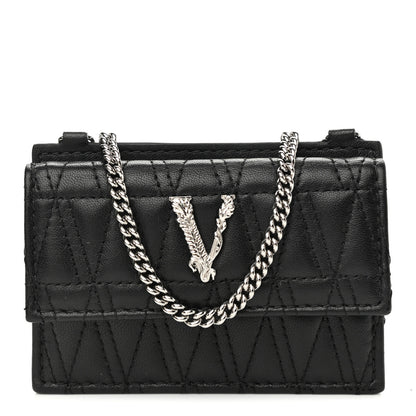 Versace Nappa Quilted Virtus Evening Bag Black 1 of 9