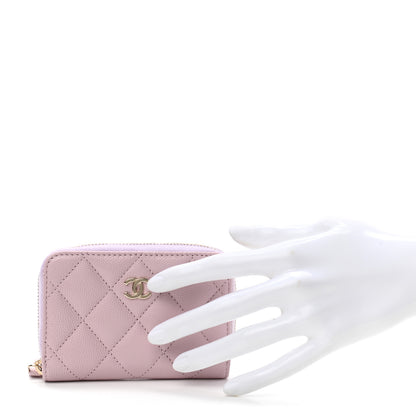Chanel Caviar Quilted Zip Coin Purse Light Pink 2 of 7