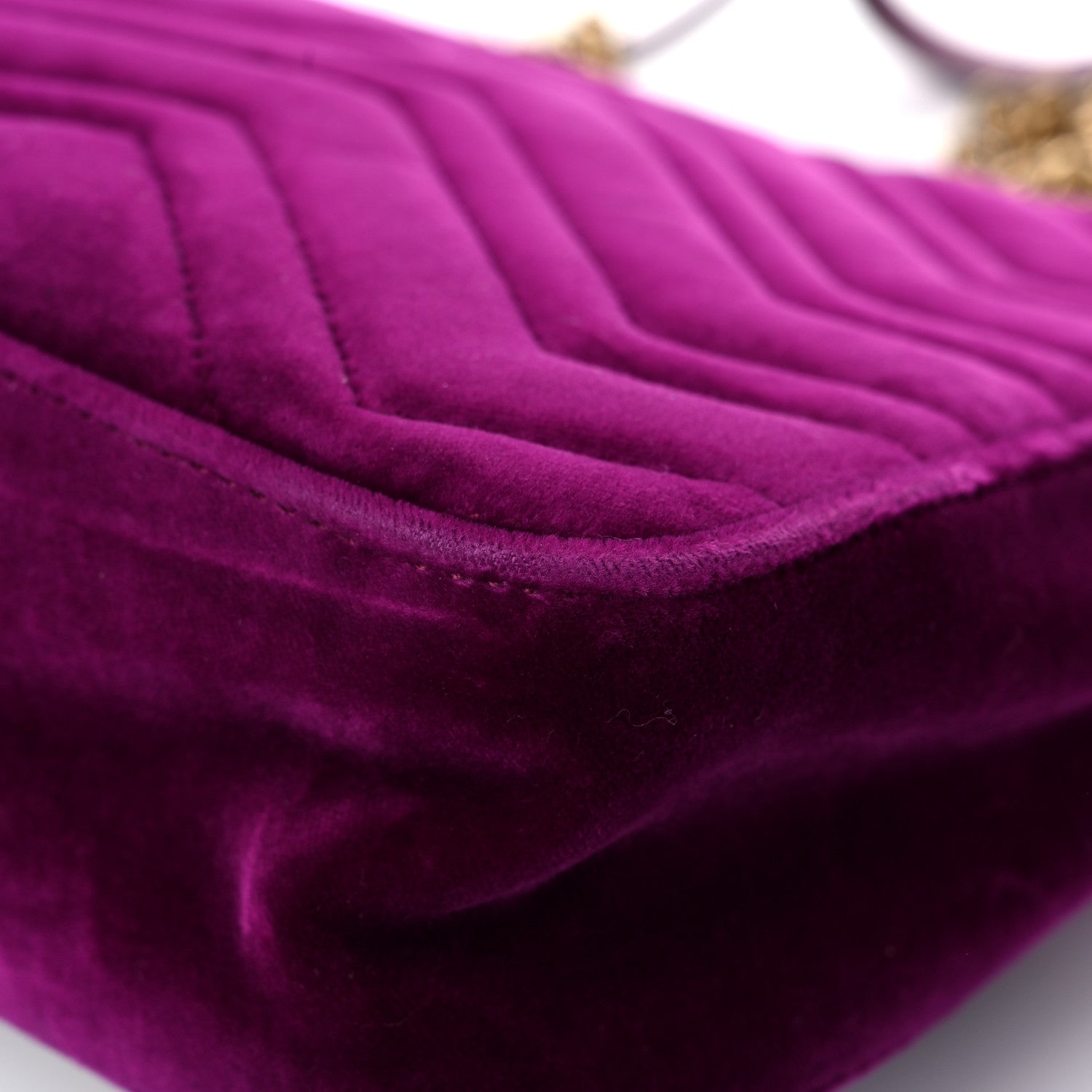 Gucci Velvet Matelasse Loved Embroidered Medium GG Marmont Shoulder Bag Fuchsia Violet Cyclamen 12 of 24