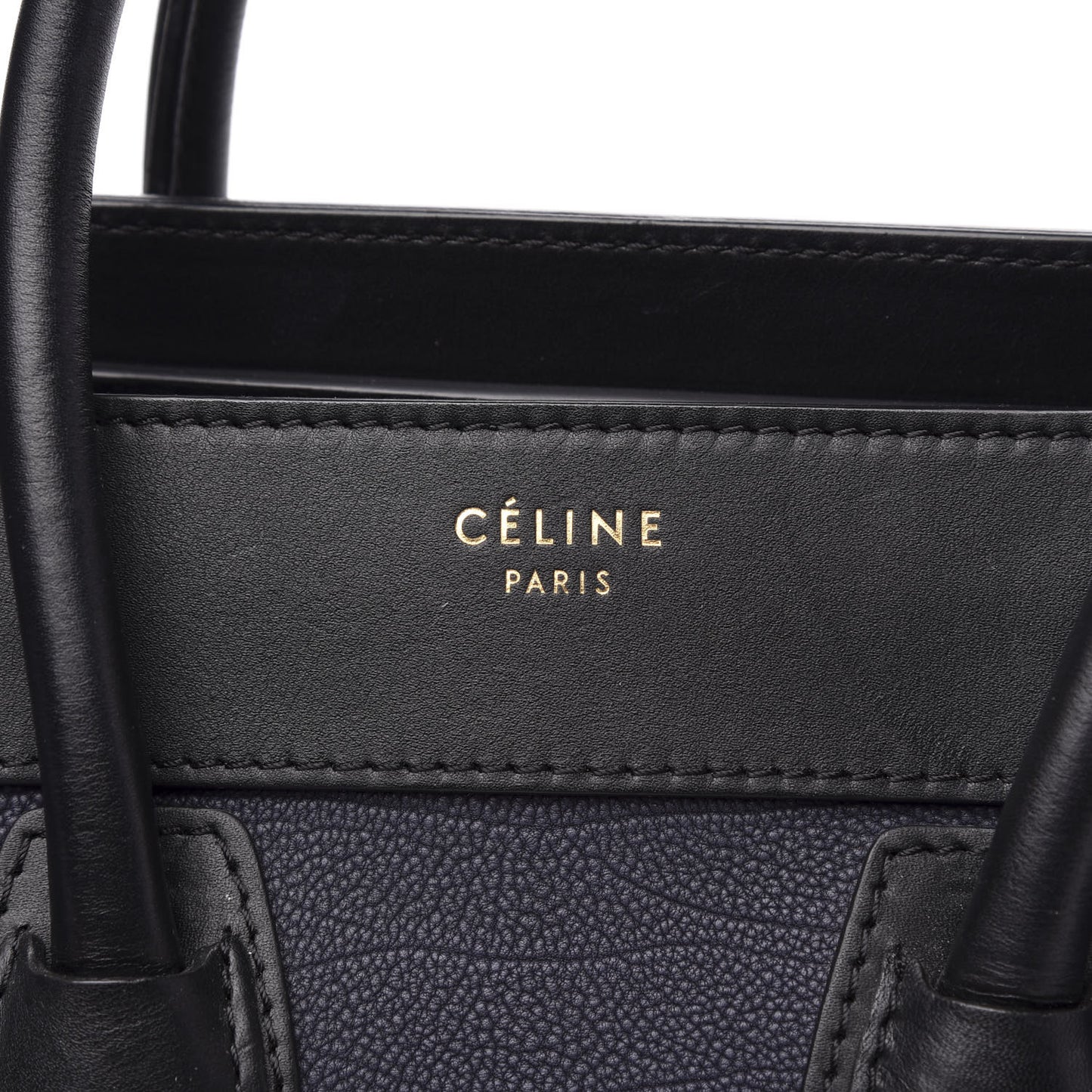 Textured Calfskin Micro Tri-Color Luggage Navy Blue