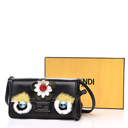 Fendi Shiny Nappa Rabbit Fur Crystal Flowerland Micro Buggie Baguette Black Mojito Multicolor 11 of 11