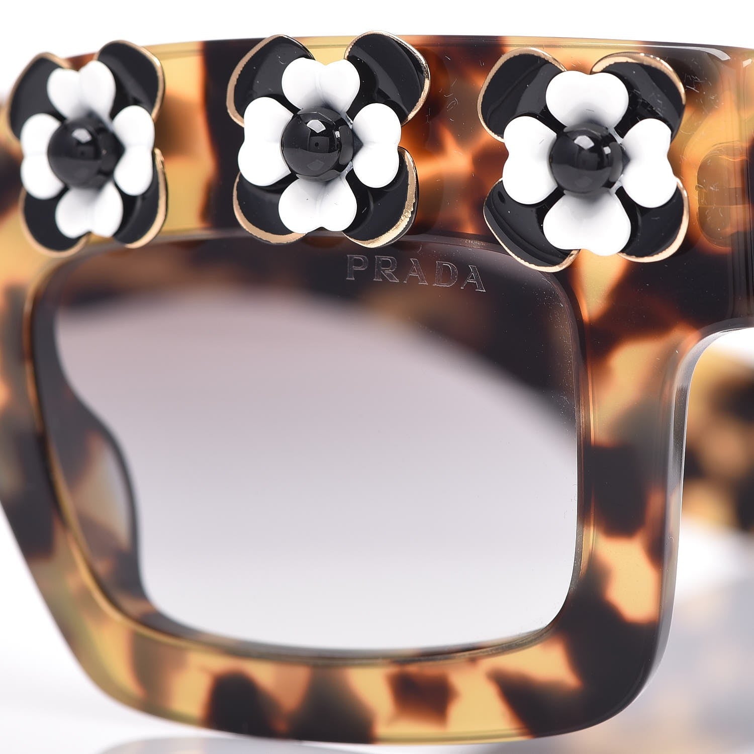 Prada Acetate Flower Poeme Sunglasses SPR25P Tortoise 8 of 9
