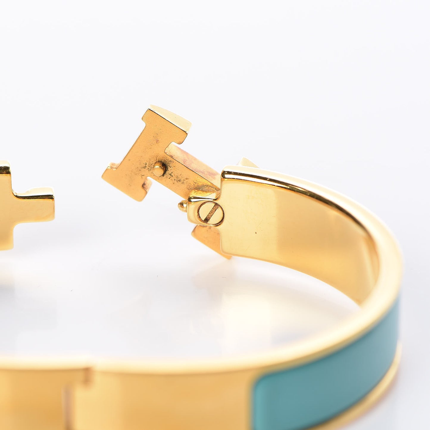 Enamel Narrow Clic Clac H Bracelet PM Bleu Atoll