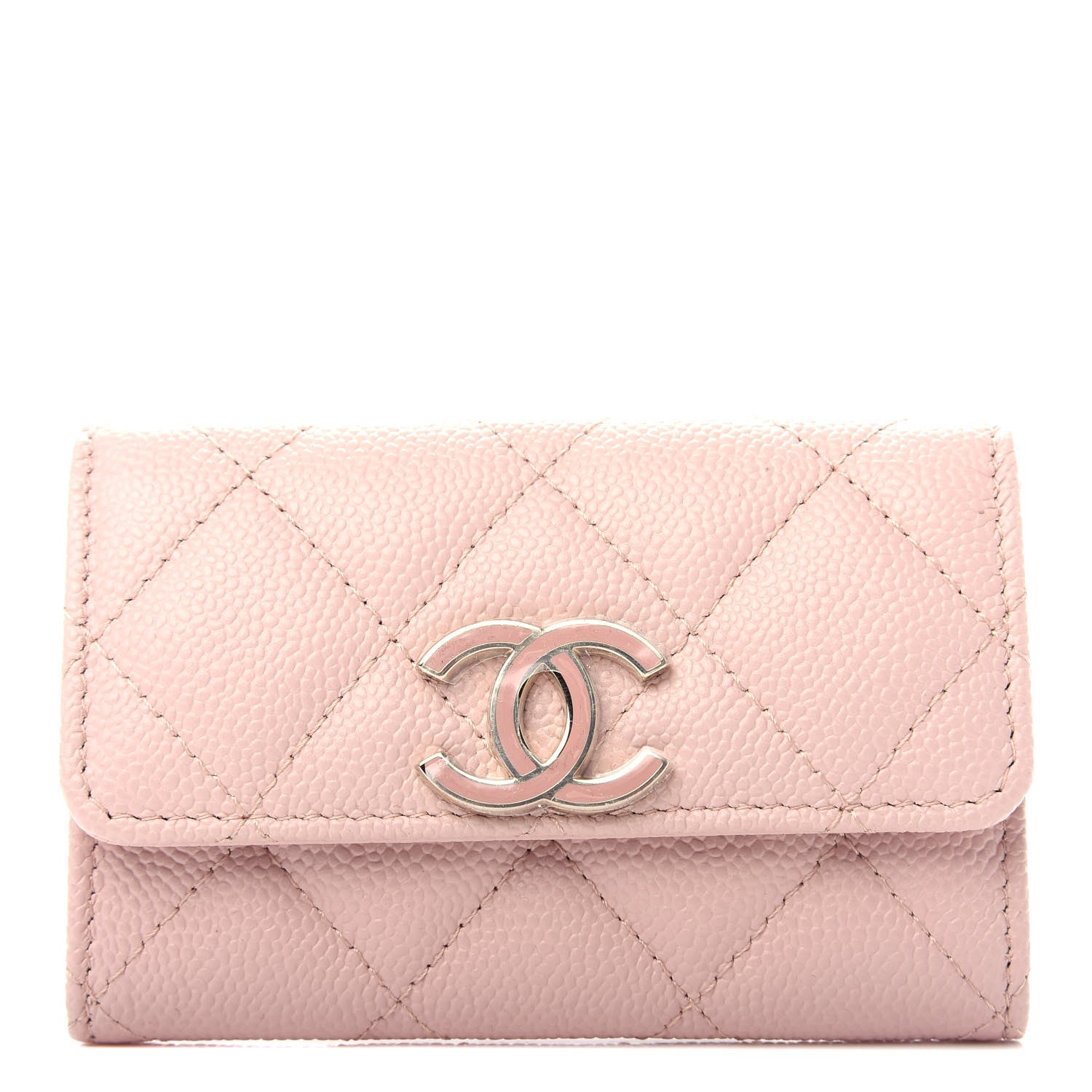 Chanel Caviar Quilted Flap Card Holder Light Pink 1 of 9