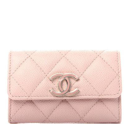 Chanel Caviar Quilted Flap Card Holder Light Pink 1 of 9