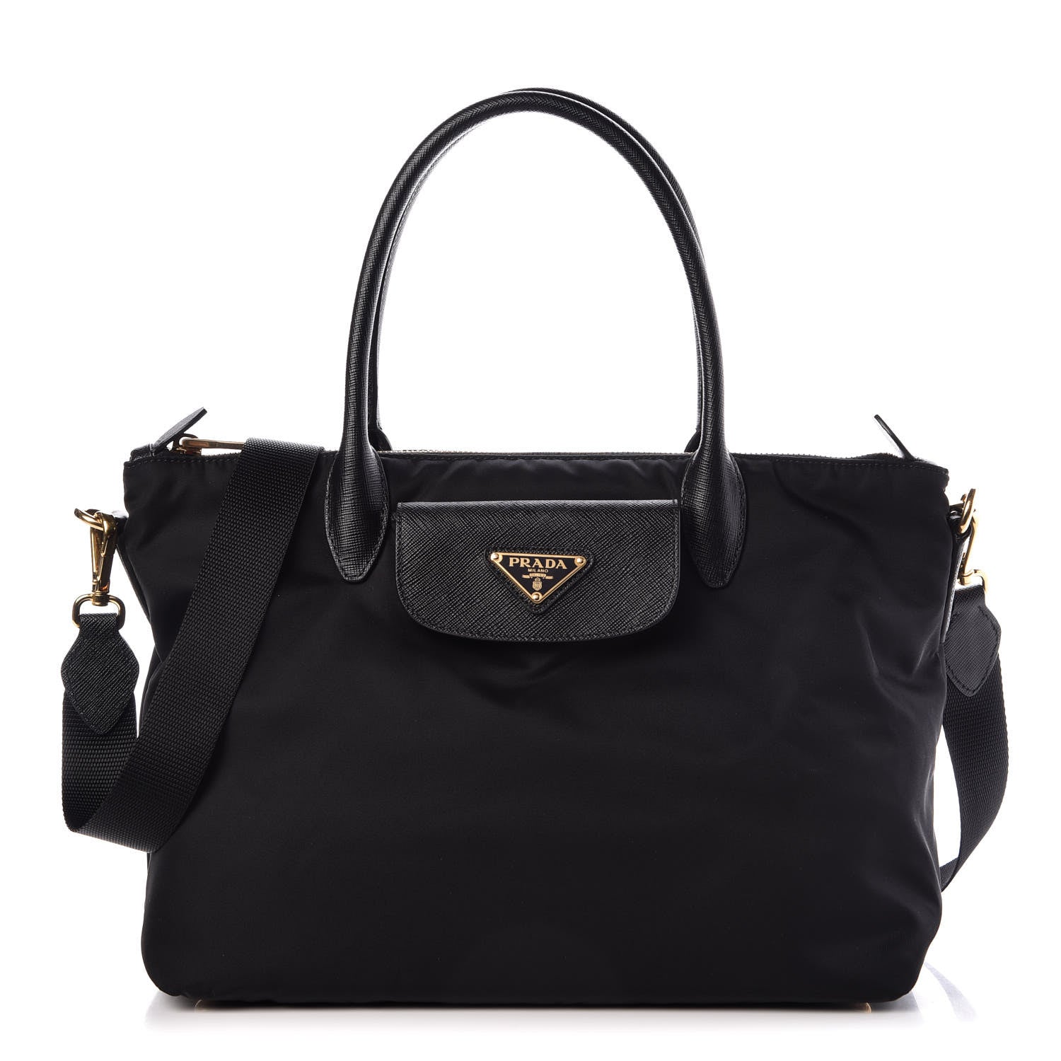 Prada Saffiano Tessuto Nylon Tote Black 1 of 7