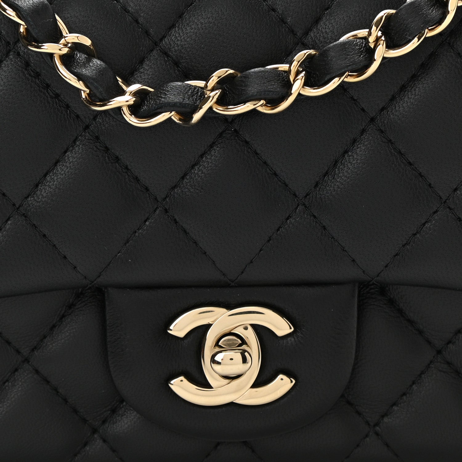 Chanel Lambskin Quilted Mini Square Flap Black 8 of 11