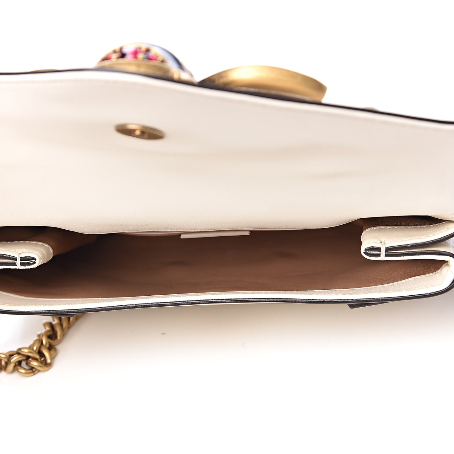 Nappa Pearl Studded Mini Queen Margaret Broadway Shoulder Bag Mystic White