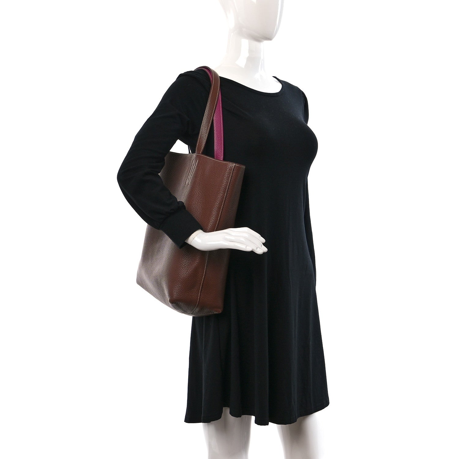 Hermes Taurillon Clemence Double Sens 36 Reversible Tote Marron Tosca 2 of 20