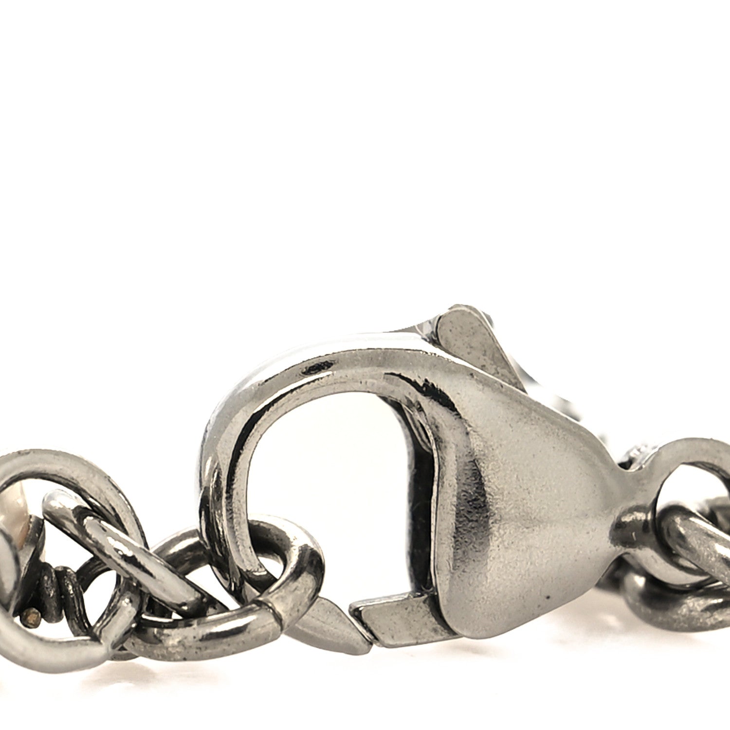 Chanel Pearl Crystal CC Bracelet Silver 4 of 5