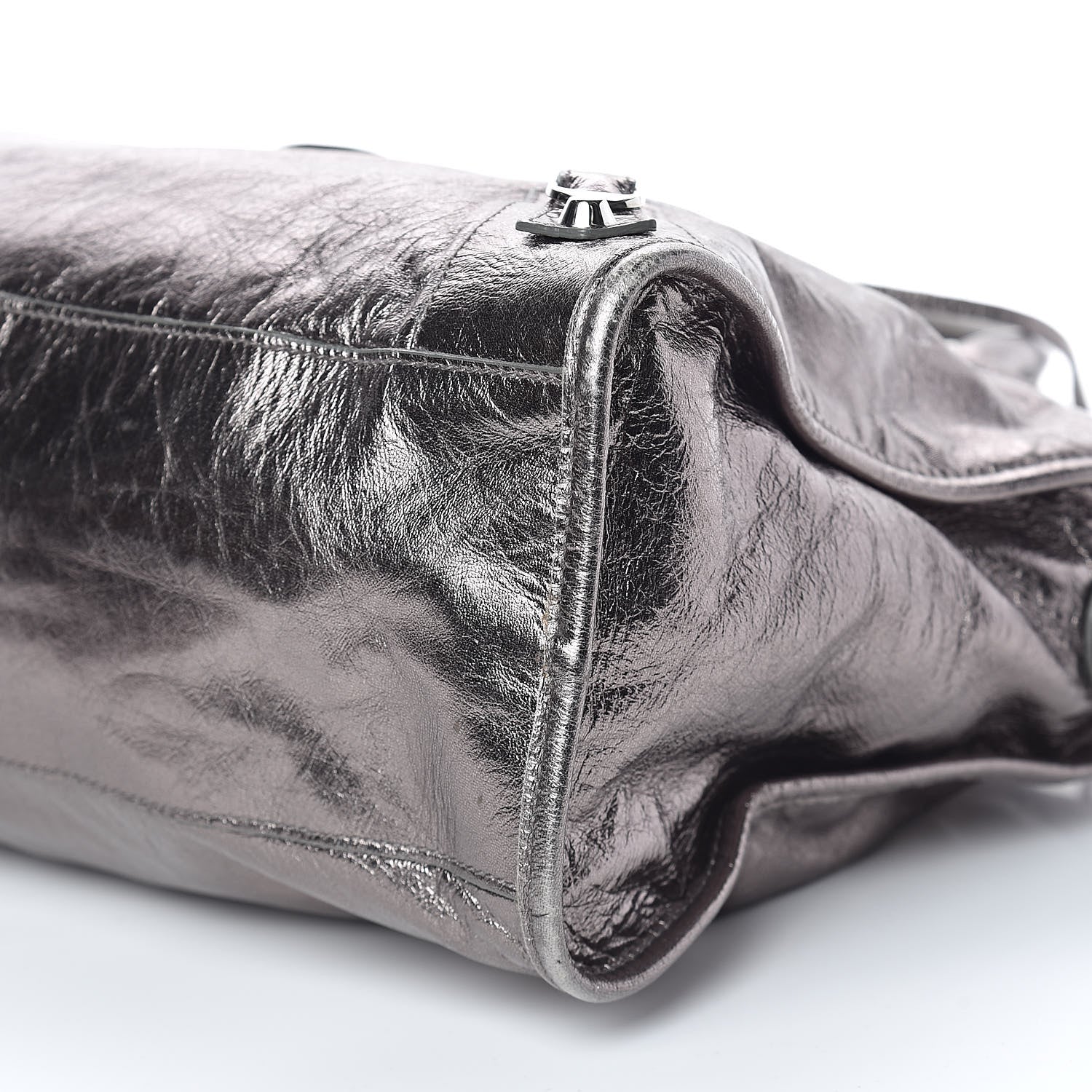 Balenciaga Metallic Agneau Classic Silver Hardware City Pewter 9 of 10