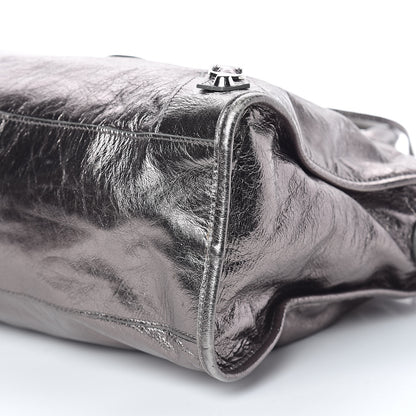 Balenciaga Metallic Agneau Classic Silver Hardware City Pewter 9 of 10