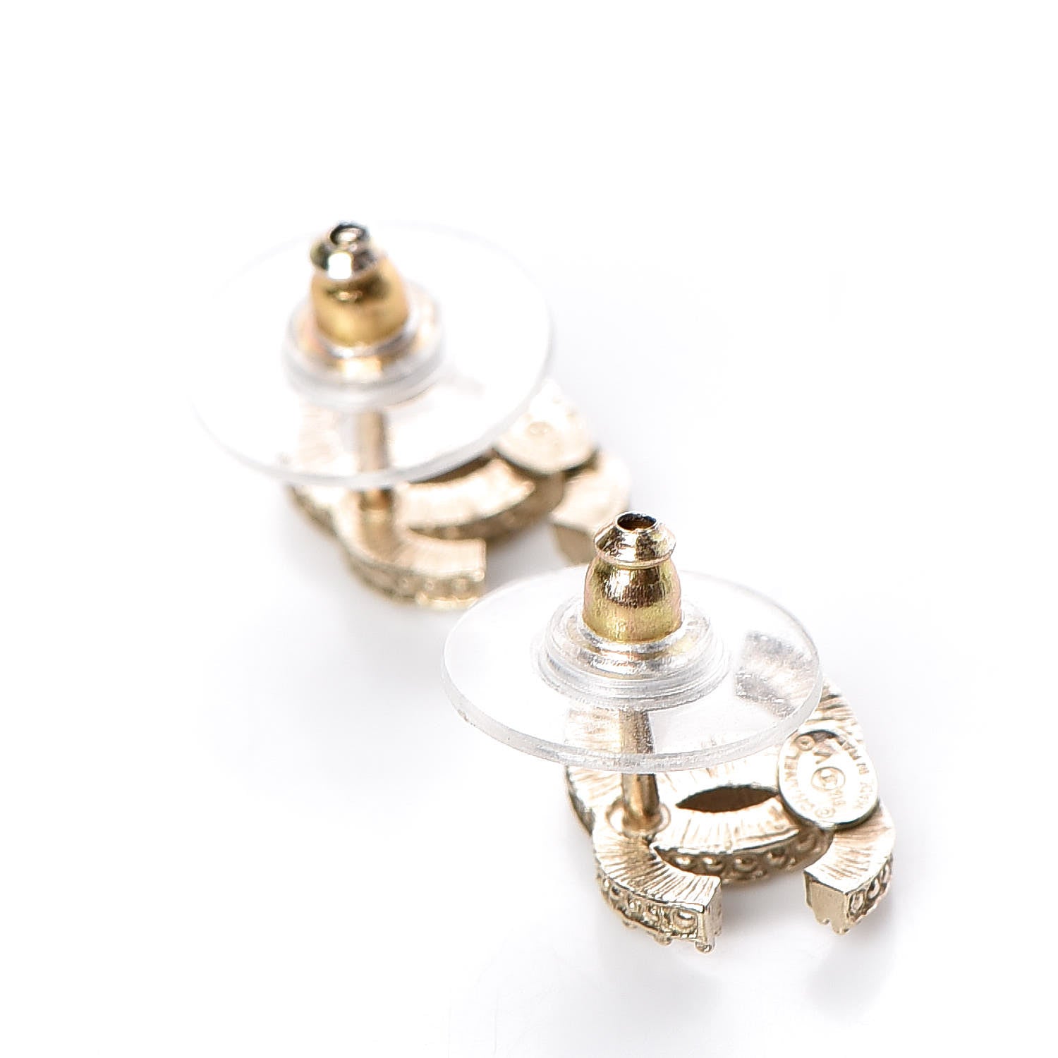 Chanel Crystal Mini CC Earrings Gold 3 of 6