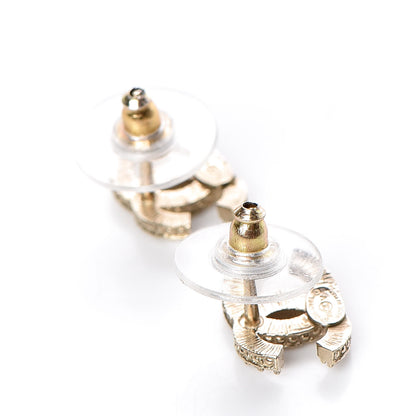 Chanel Crystal Mini CC Earrings Gold 3 of 6